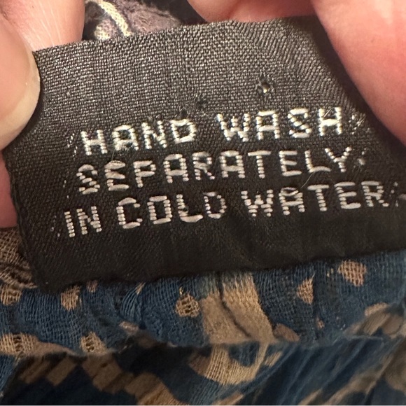 Zero Zero Crinkle Skirt Womens Large Bohemian Theme Midi Length Metallic Details - Picture 8 of 8